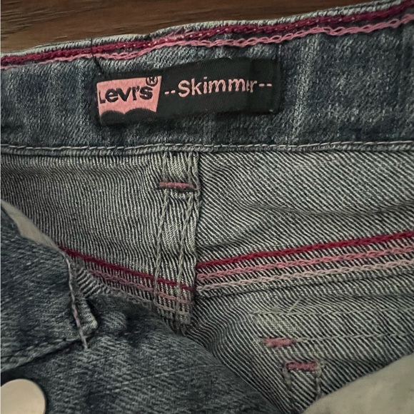 Levi’s girls SIZE 6-SKIMMER/CAPRI..ADJUSTABLE WAIST/PINK STITCHING/HEARTS - Picture 5 of 8